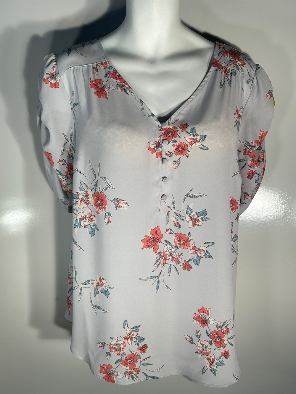 Torrid SZ 3 Pale Blue & Pink Floral Top Romantic Fairy Romantic Cottage Coquette